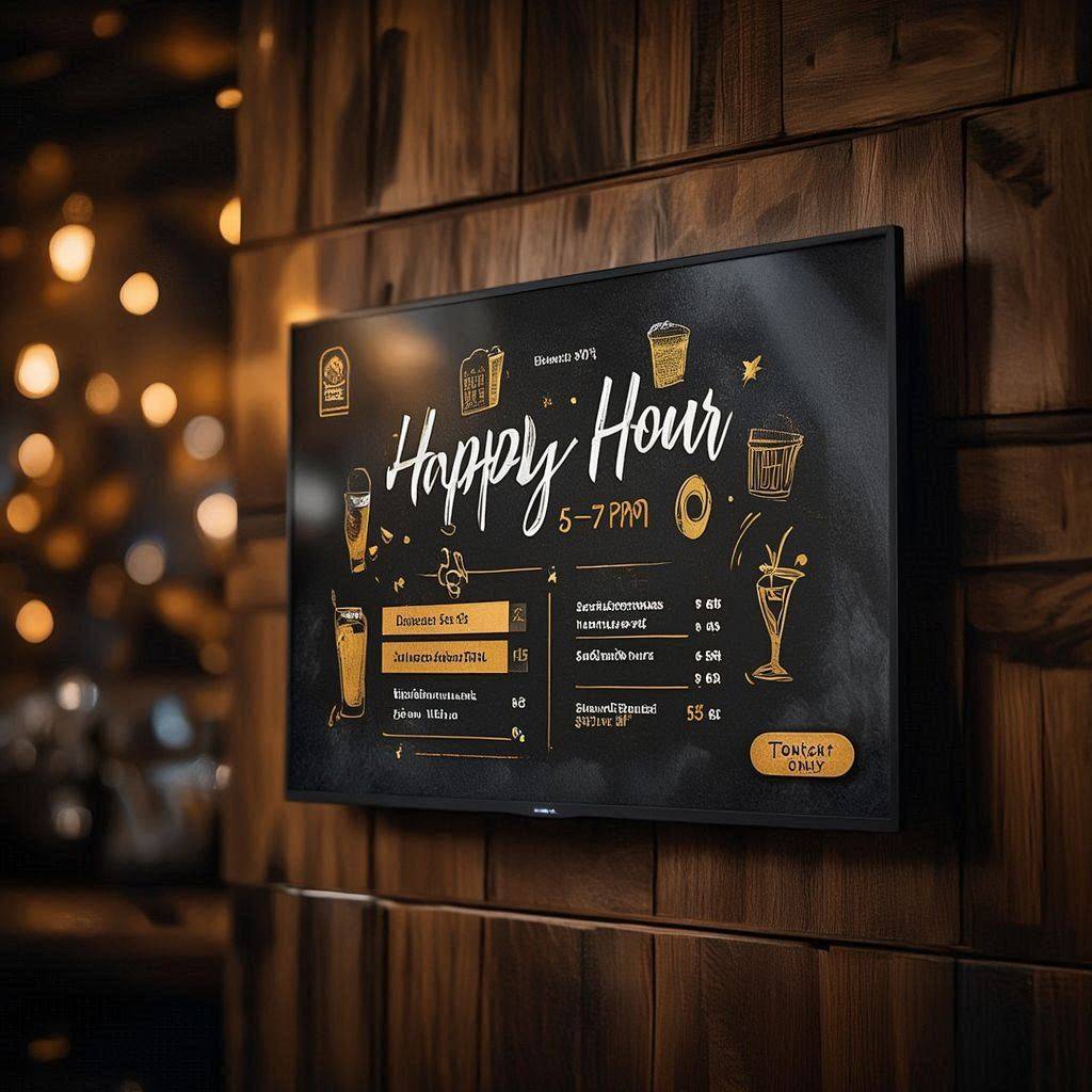 TapScreen digital signage concept showing a premium bar and brewery menu board